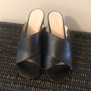 Cole Haan | black leather thick heel | Sz 11